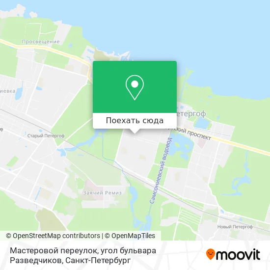 Карта Мастеровой переулок, угол бульвара Разведчиков
