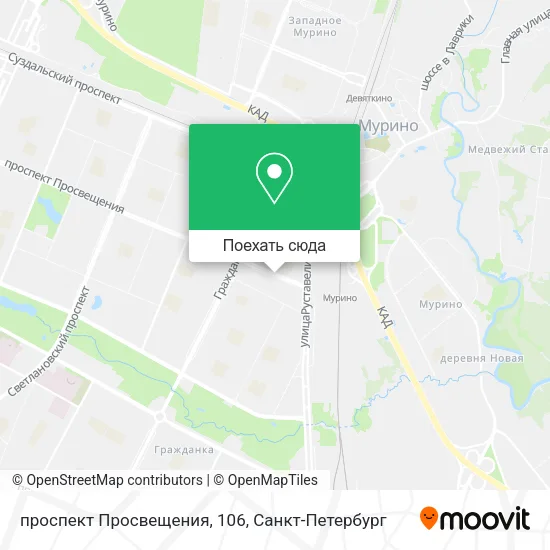 Карта проспект Просвещения, 106