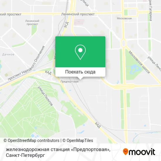 Карта железнодорожная станция «Предпортовая»