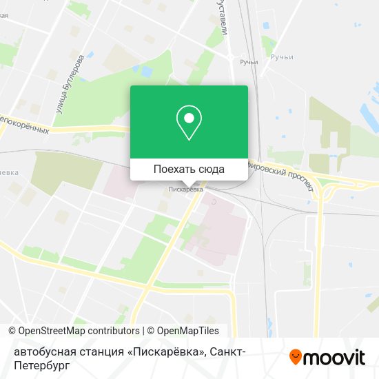 Карта автобусная станция «Пискарёвка»