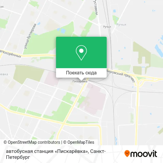 Карта автобусная станция «Пискарёвка»
