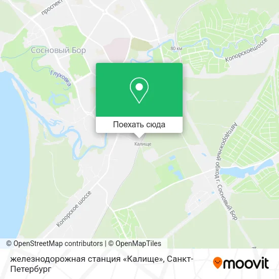 Карта железнодорожная станция «Калище»