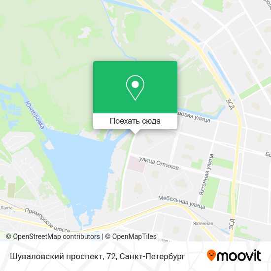 Карта Шуваловский проспект, 72