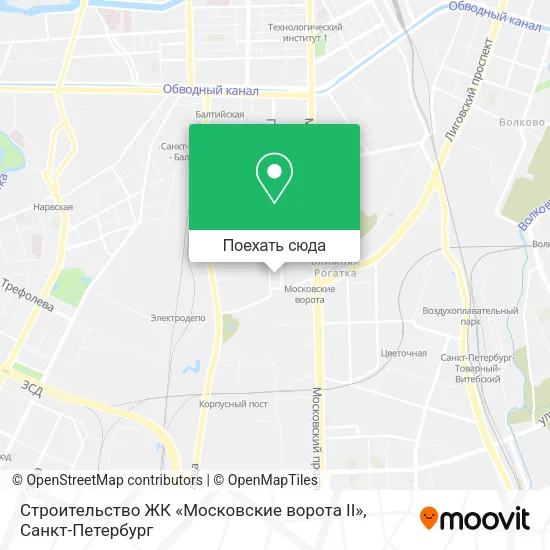 Карта Строительство ЖК «Московские ворота II»