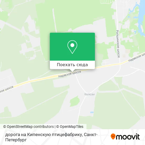 Карта дорога на Кипенскую птицефабрику