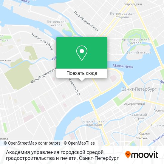 Карта Академия управления городской средой, градостроительства и печати