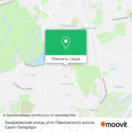 Карта Захаржевская улица, угол Павловского шоссе