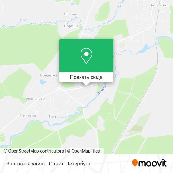 Карта Западная улица