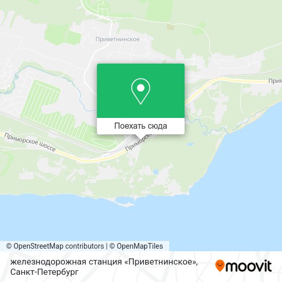 Карта железнодорожная станция «Приветнинское»