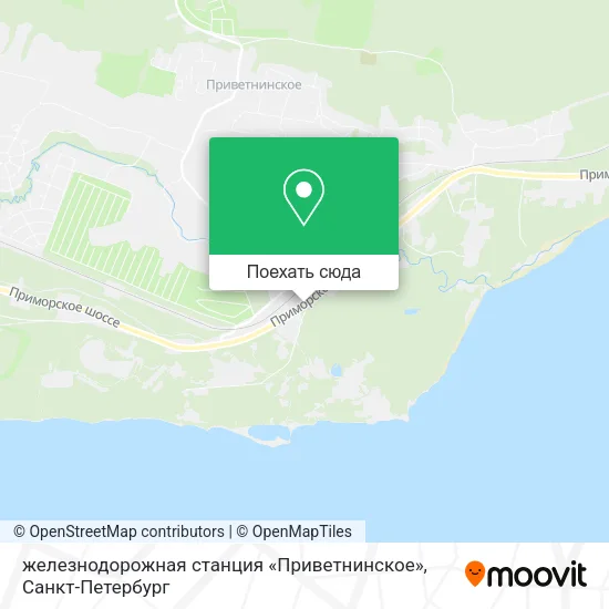 Карта железнодорожная станция «Приветнинское»
