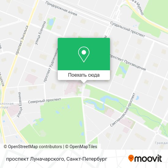 Карта проспект Луначарского