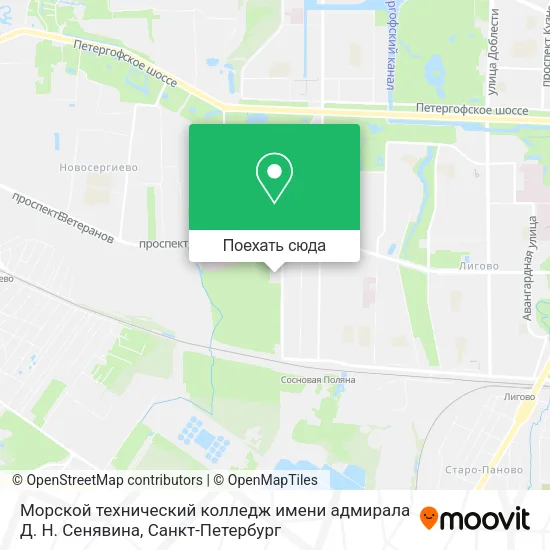 Карта Морской технический колледж имени адмирала Д. Н. Сенявина