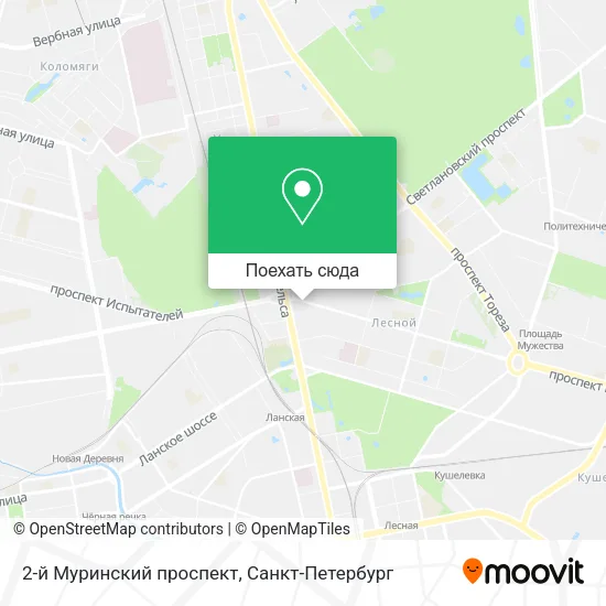 Карта 2-й Муринский проспект