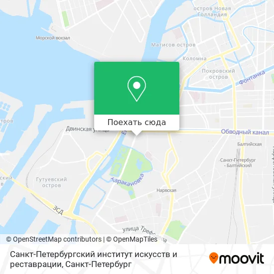 Карта Санкт-Петербургский институт искусств и реставрации