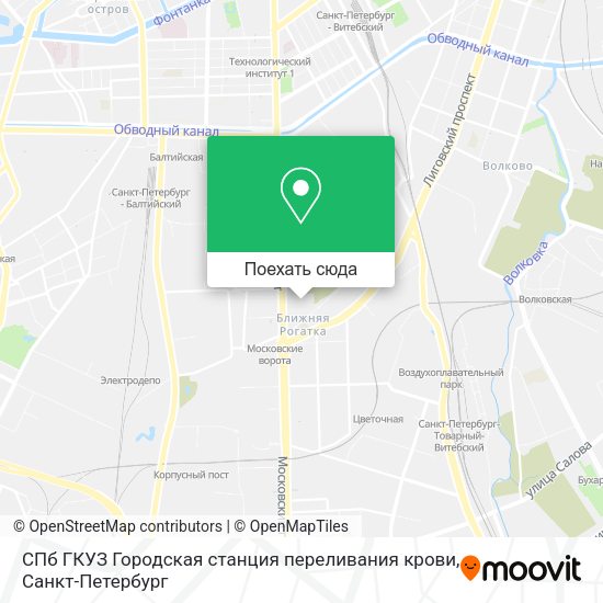 Карта СПб ГКУЗ Городская станция переливания крови