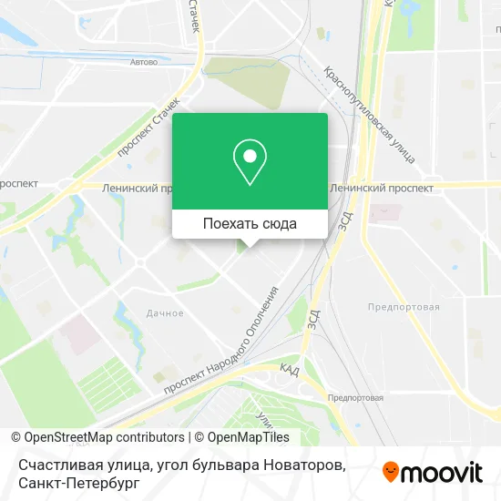 Карта Счастливая улица, угол бульвара Новаторов