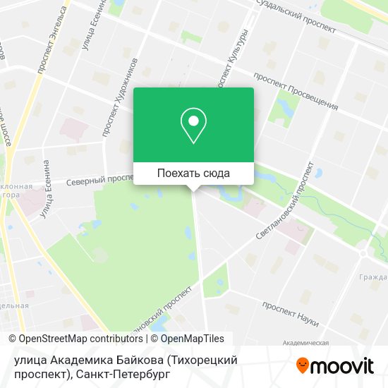 Карта улица Академика Байкова (Тихорецкий проспект)