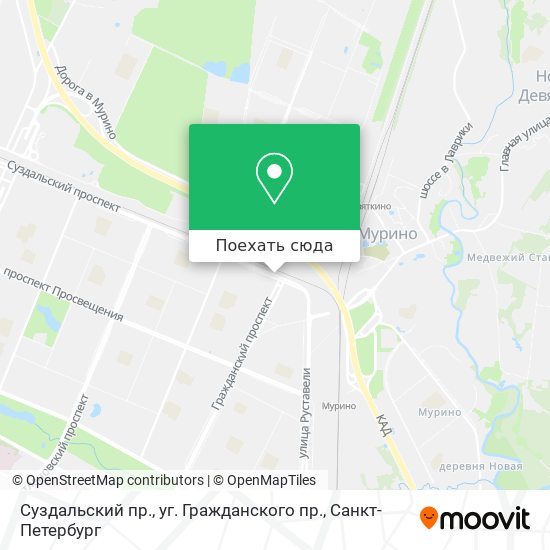 Карта Суздальский пр., уг. Гражданского пр.