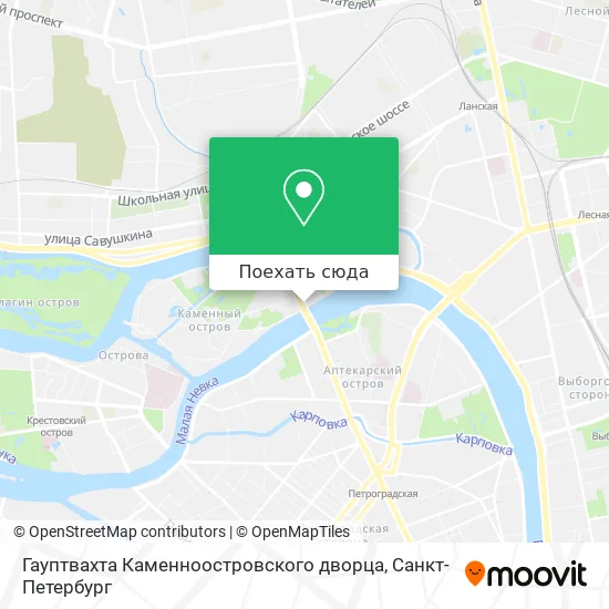 Карта Гауптвахта Каменноостровского дворца