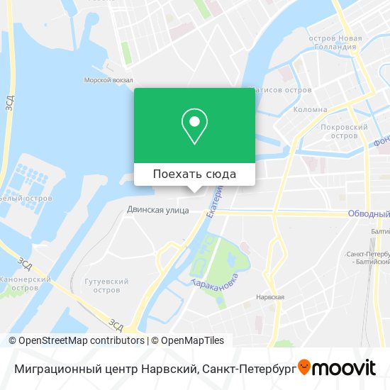Карта Миграционный центр Нарвский