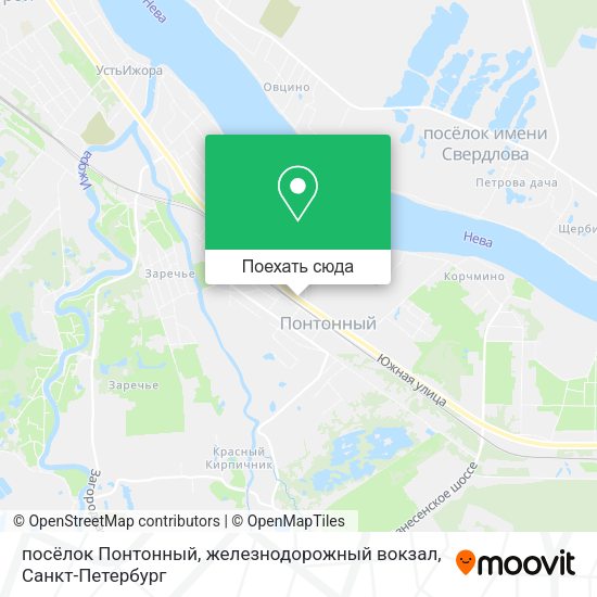 Карта посёлок Понтонный, железнодорожный вокзал