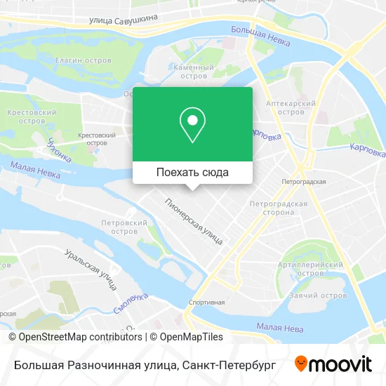Карта Большая Разночинная улица
