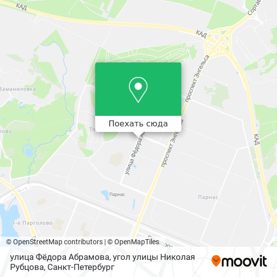 Карта улица Фёдора Абрамова, угол улицы Николая Рубцова