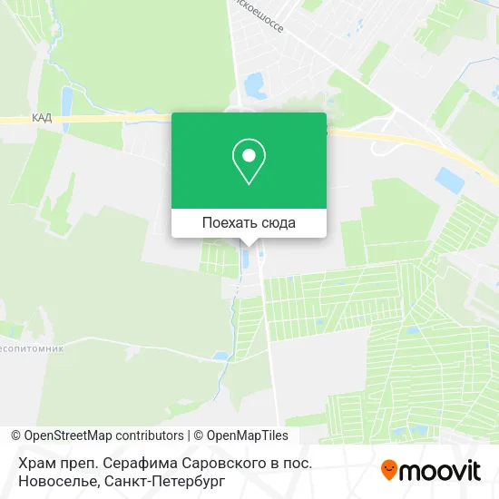 Карта Храм преп. Серафима Саровского в пос. Новоселье