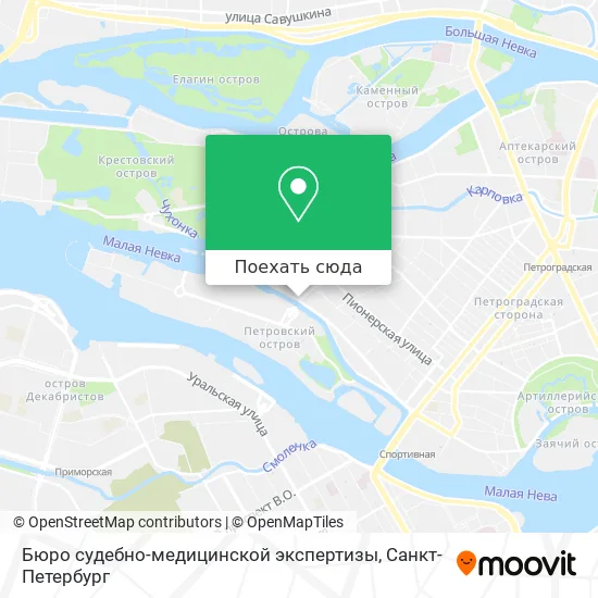Карта Бюро судебно-медицинской экспертизы