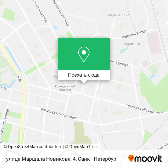 Карта улица Маршала Новикова, 4