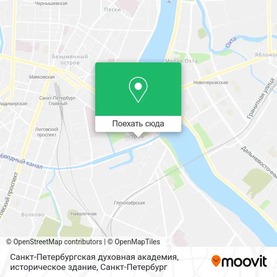 Карта Санкт-Петербургская духовная академия, историческое здание