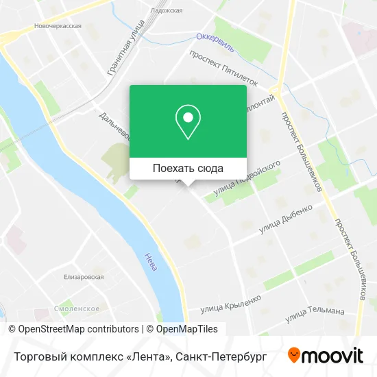 Карта Торговый комплекс «Лента»