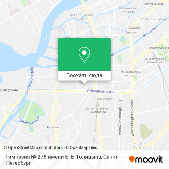 Карта Гимназия № 278 имени Б. Б. Голицына