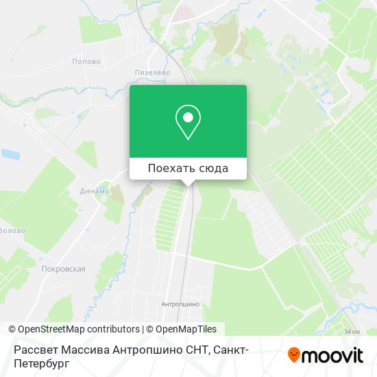 Карта Рассвет Массива Антропшино СНТ