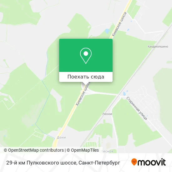 Карта 29-й км Пулковского шоссе
