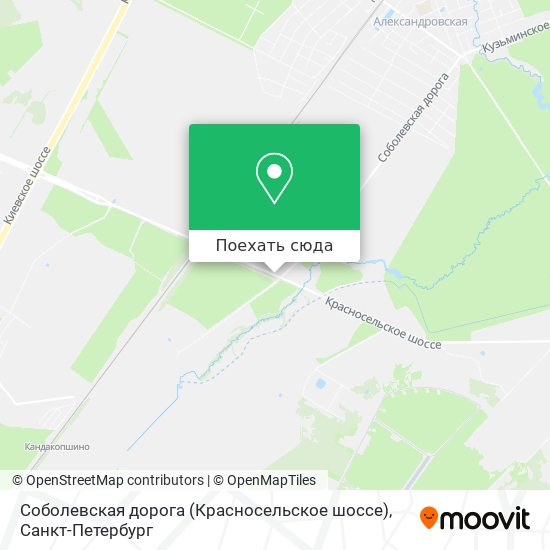 Карта Соболевская дорога (Красносельское шоссе)