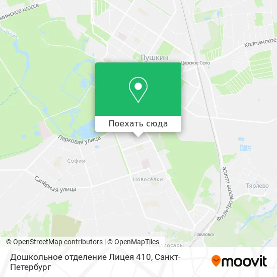Карта Дошкольное отделение Лицея 410