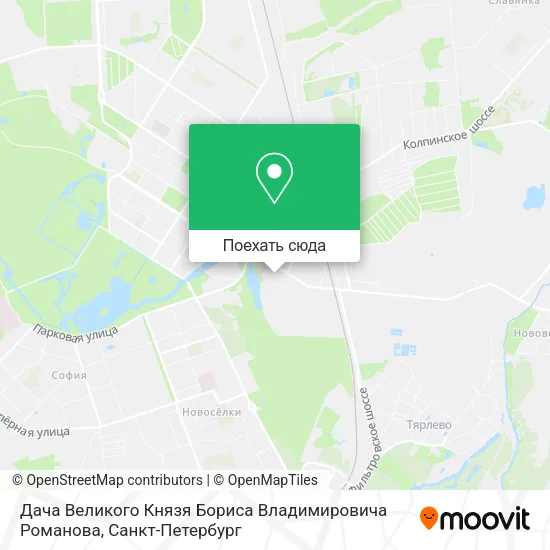 Карта Дача Великого Князя Бориса Владимировича Романова