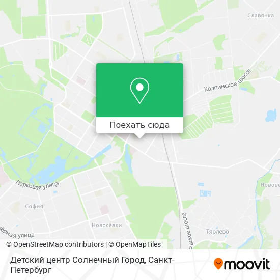 Карта Детский центр Солнечный Город