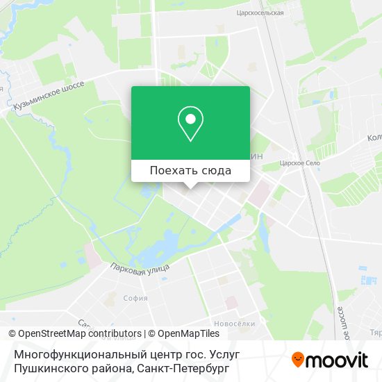 Карта Многофункциональный центр гос. Услуг Пушкинского района