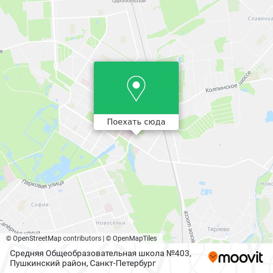 Карта Средняя Общеобразовательная школа №403, Пушкинский район