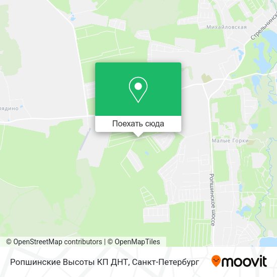 Карта Ропшинские Высоты КП ДНТ