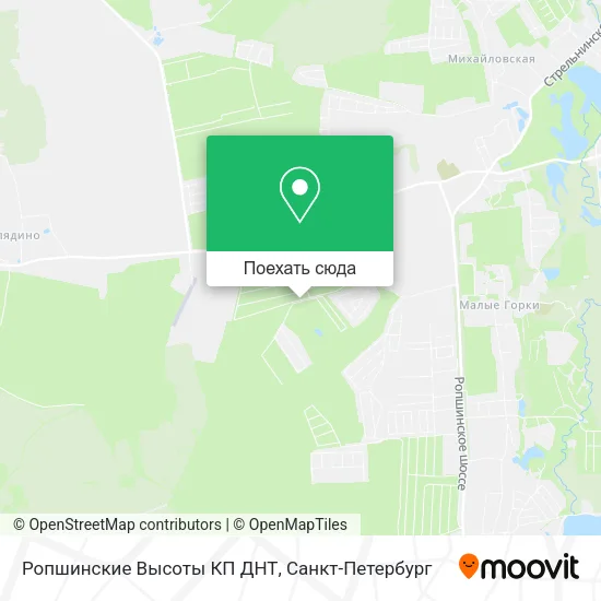 Карта Ропшинские Высоты КП ДНТ