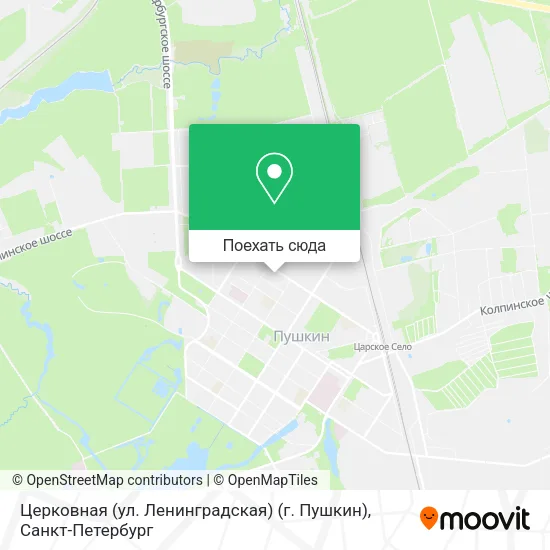 Карта Церковная (ул. Ленинградская) (г. Пушкин)