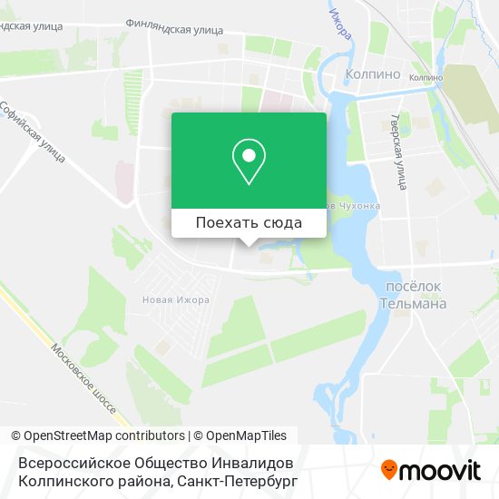 Карта Всероссийское Общество Инвалидов Колпинского района