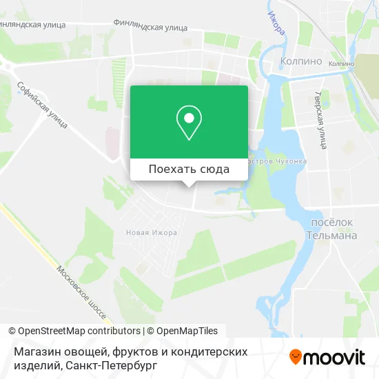 Карта Магазин овощей, фруктов и кондитерских изделий