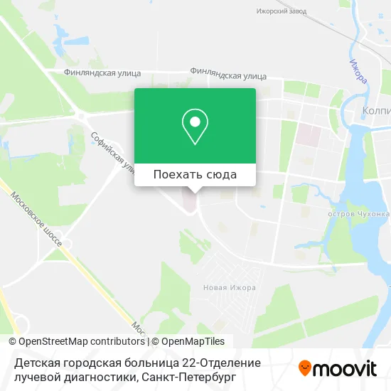 Карта Детская городская больница 22-Отделение лучевой диагностики