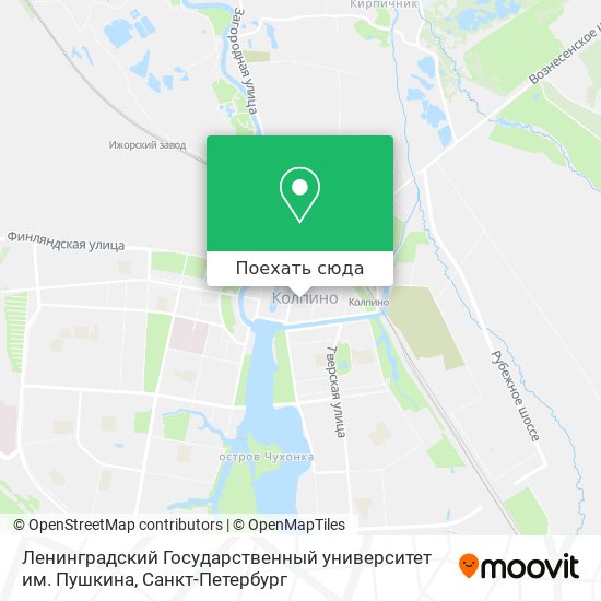 Карта Ленинградский Государственный университет им. Пушкина