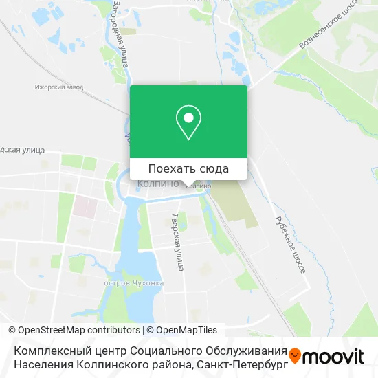 Карта Комплексный центр Социального Обслуживания Населения Колпинского района