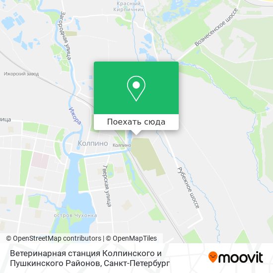 Карта Ветеринарная станция Колпинского и Пушкинского Районов